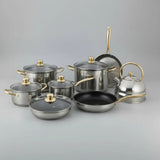 Premium Stainless Steel Cookware Set with Kettle – 12pcs Cookware Cookware Sets