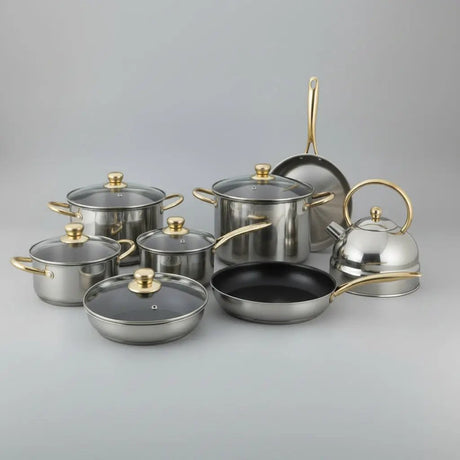 Premium Stainless Steel Cookware Set with Kettle – 12pcs Cookware Cookware Sets