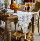 White Lace Embroidered Floral Table Runner 35x210cm Table Linen Table Runners