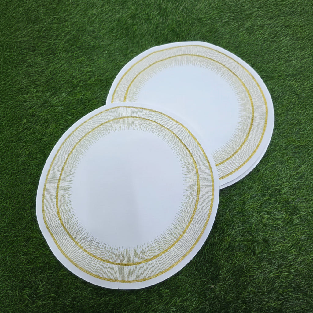 Round Faux Leather PVC Table Mats – Set of 6, 38cm Table Decor Placemats