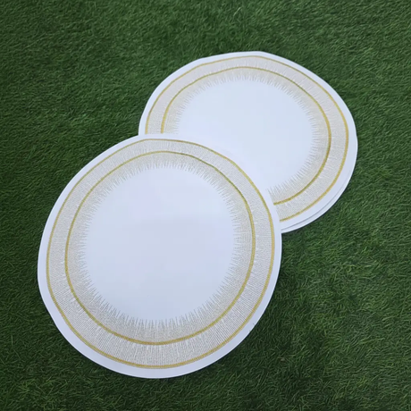 Premium Round Faux Leather PVC Table Mats Set of Six 38 cm Table Decor Placemats