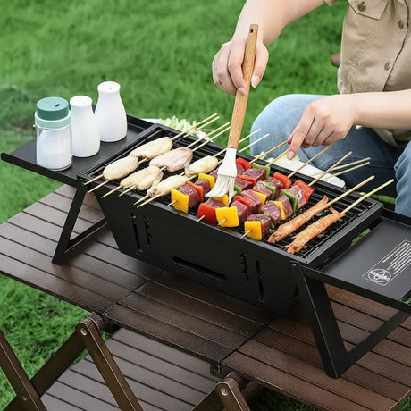 Portable Foldable Stainless Steel BBQ Charcoal Grill 50x30cm Outdoor & BBQ Outdoor Grills