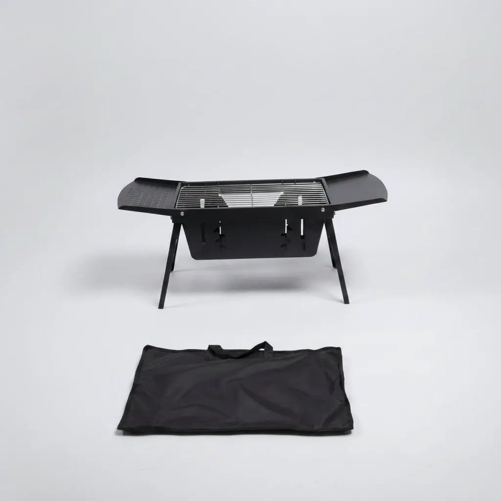 Portable Foldable Stainless Steel BBQ Charcoal Grill 50x30cm Outdoor & BBQ Outdoor Grills