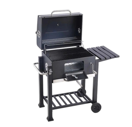 Heavy Duty Commercial BBQ Grill with Side Table & Trolley Outdoor & BBQ Outdoor Grills