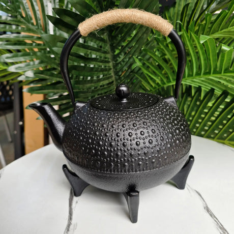 Japanese Cast Iron Tetsubin Kettle 1600ml Hobnail Rope Handle with Trivet Stand Kitchen & Dining Stovetop Kettles