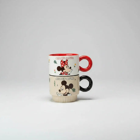 Cartoon Cute Mickey Ceramic Coffee Mugs Set of 2 Drinkware Mugs