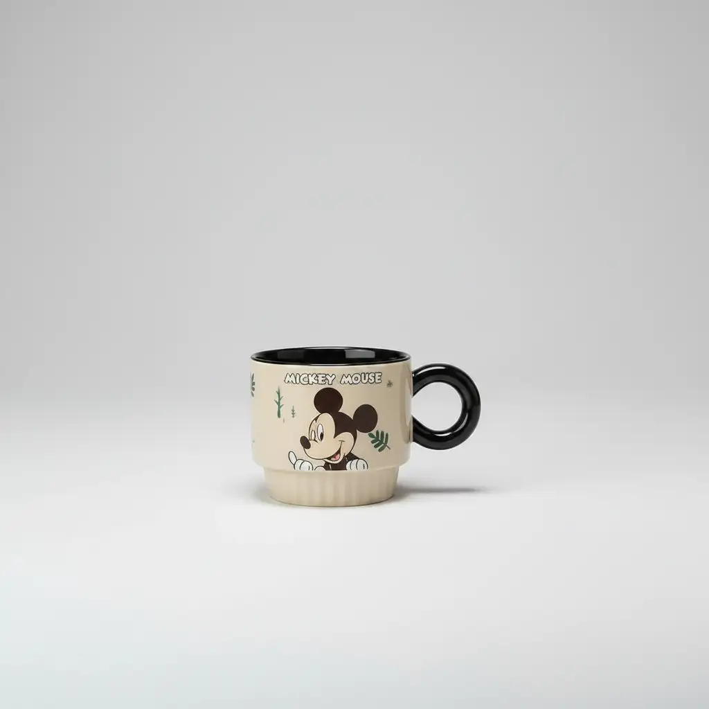 Cartoon Cute Mickey Ceramic Coffee Mugs Set of 2 Drinkware Mugs