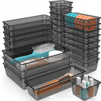 Premium 25 Piece Drawer Organizer Set Stackable In Durable PP Material Storage & Organisation Household Drawer Organizer Inserts