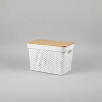 Modern Storage Basket with Bamboo Lid Storage & Organisation Household Storage Baskets