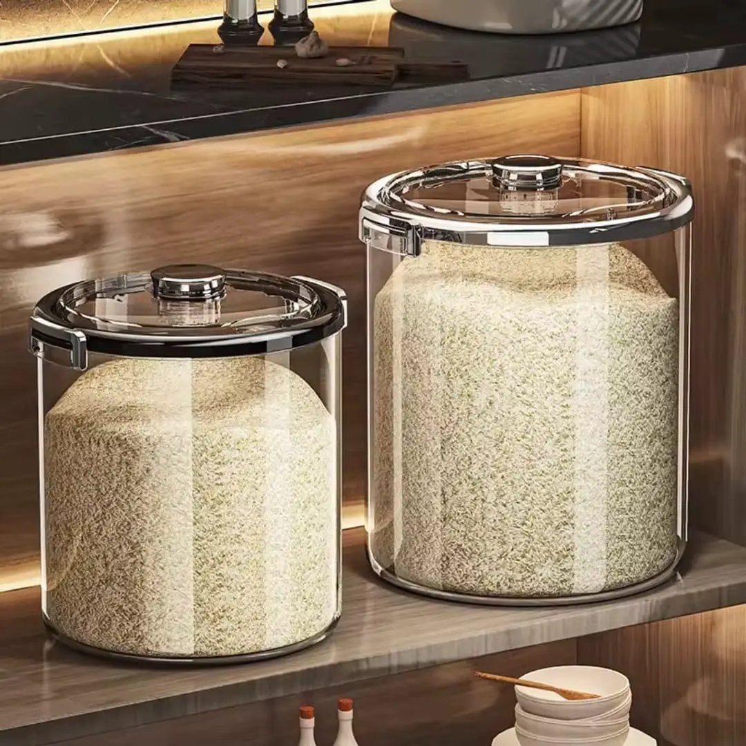Acrylic Airtight Rice Bucket – 5kg Kitchen Storage Food Storage Containers