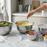 Salad Bowl Set of 5 Kitchenware Food Storage Containers