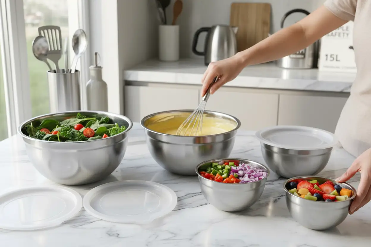 Salad Bowl Set of 5 Kitchenware Food Storage Containers