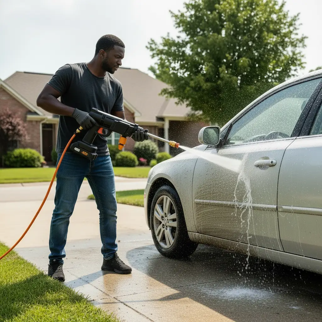 Wireless Car Wash Spray Gun, 48V, 2 Batteries Automotive Vehicle Cleaning