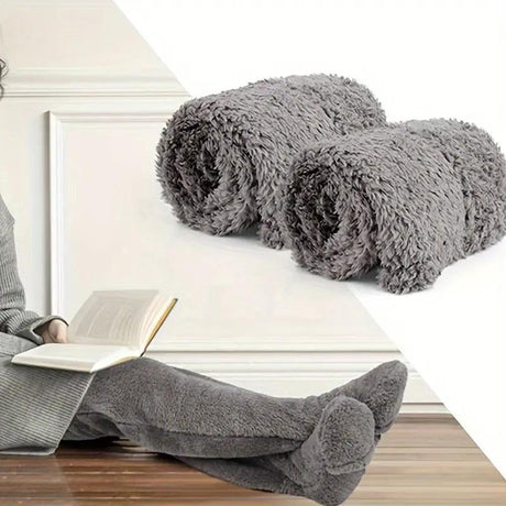 Over-Knee Fuzzy Plush Slipper Stockings Clothing & Accessories Knee Socks