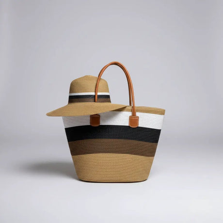 Straw Bag & Hat Set Bags & Accessories Beach Bags