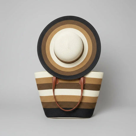 Straw Bag & Hat Set Bags & Accessories Beach Bags