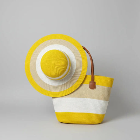 Straw Bag & Hat Set Bags & Accessories Beach Bags