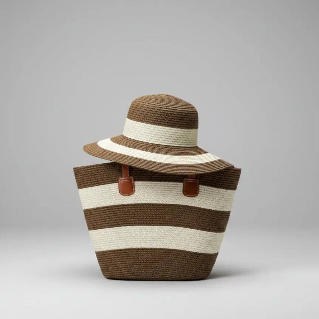 Straw Bag & Hat Set Bags & Accessories Beach Bags