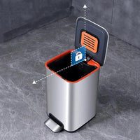 Stainless Steel Pedal Dustbin with Inner Bin Home & Kitchen Trash Cans