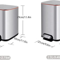 Stainless Steel Pedal Dustbin with Inner Bin Home & Kitchen Trash Cans