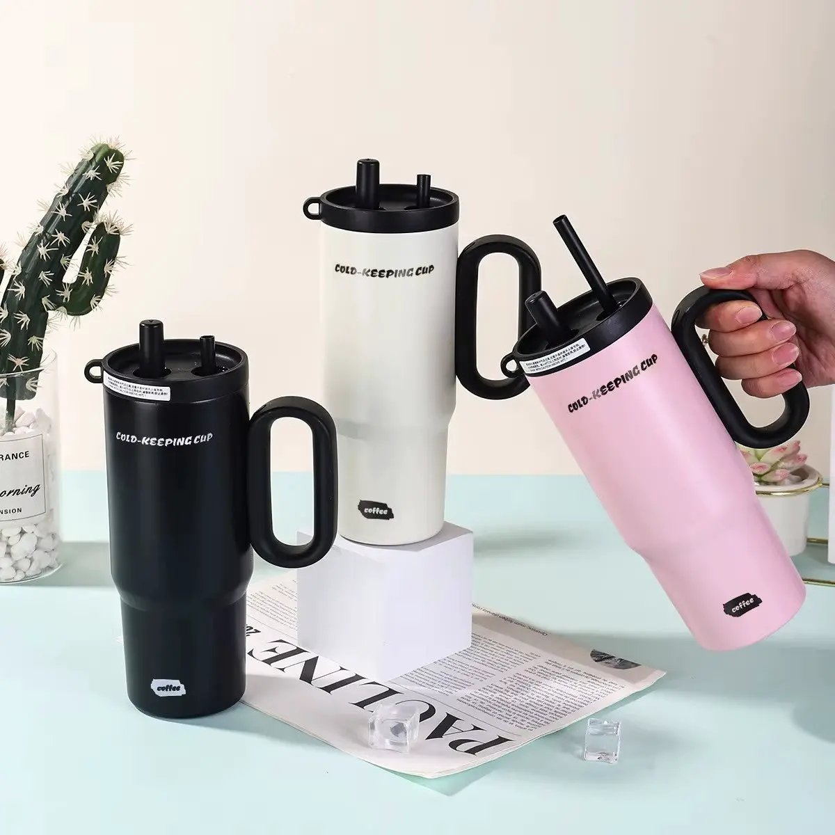 1200ml Stanley-Style Travel Tumbler Drinkware Travel Mugs
