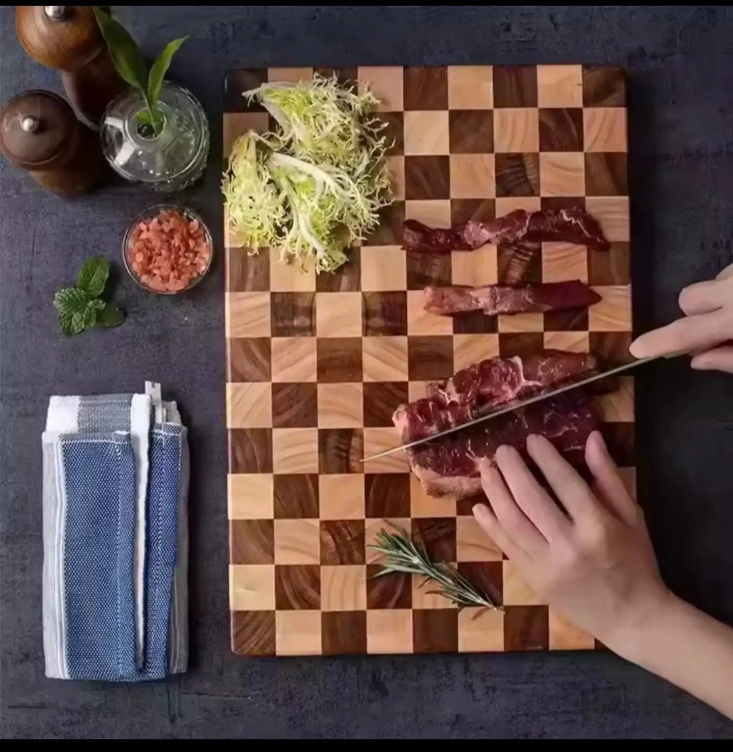 Acacia Wood Checkerboard Cutting Board Cutting Board Cutting Boards