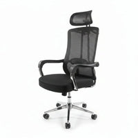 High-Back Mesh Office Chair with Headrest & Chrome Frame Office Chair Office Chairs