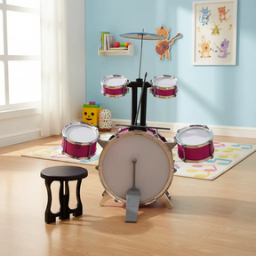 Kids Jazz Drum Set with Cymbal & Stool Drums & Percussion Instruments