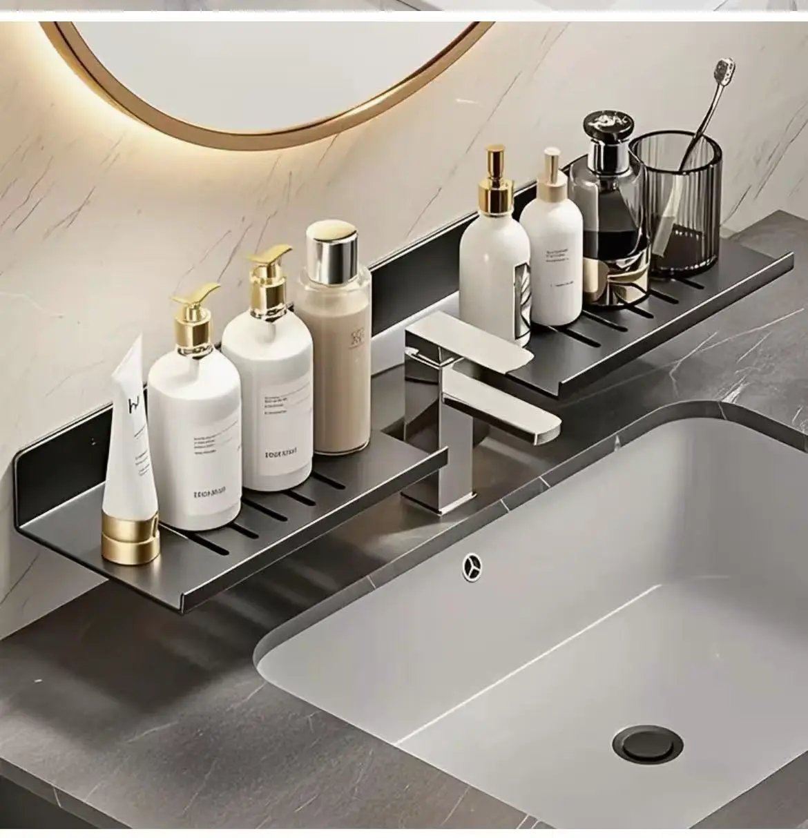 Wall-Mounted Bathroom Storage Rack Bathroom Accessories Wall-Mounted Caddies