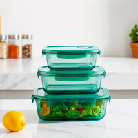 3pc Glass Food Container Set Food Storage Food Storage Containers