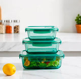 3pc Glass Food Container Set Food Storage Food Storage Containers