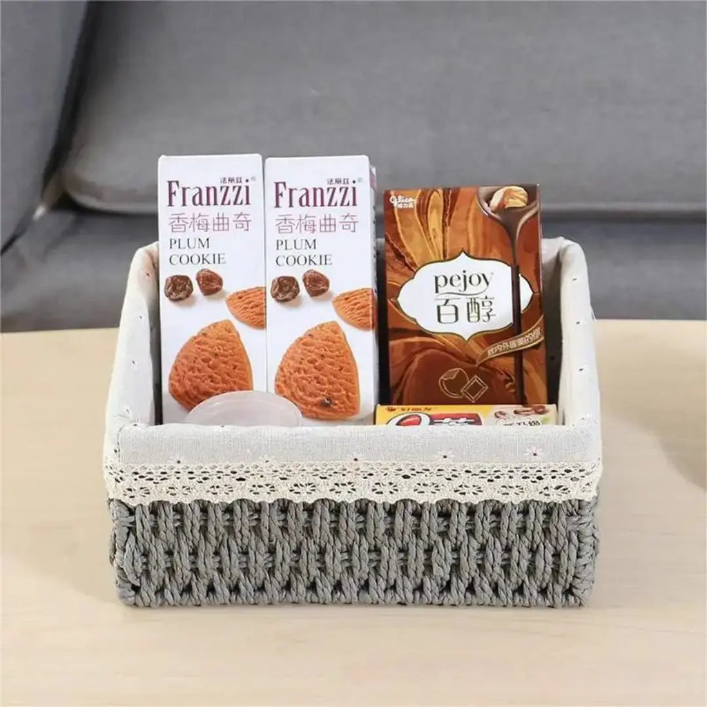 woven paper rope basket Decorative Basket Household Storage Bags