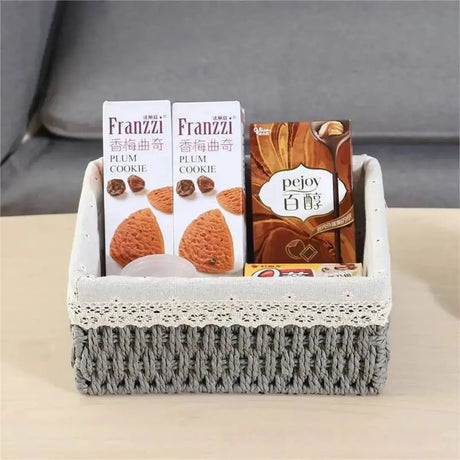 woven paper rope basket Decorative Basket Household Storage Bags