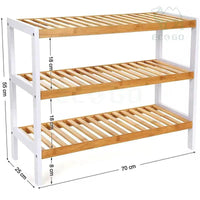 3-Layer Natural Bamboo Shoe Rack Storage & Organisation Shoe Racks