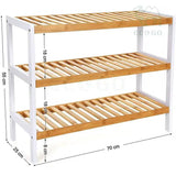 3-Layer Natural Bamboo Shoe Rack Storage & Organisation Shoe Racks