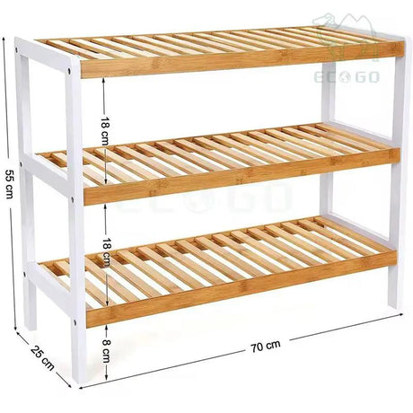 3-Layer Natural Bamboo Shoe Rack Storage & Organisation Shoe Racks