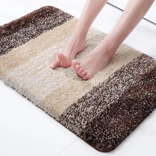 Shaggy Striped Bathroom Mat 50x80cm Bathroom Accessories Bath Mats & Rugs