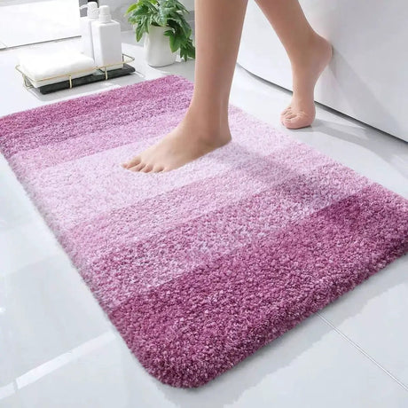 Shaggy Striped Bathroom Mat 50x80cm Bathroom Accessories Bath Mats & Rugs