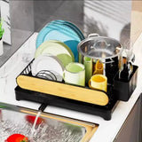 Compact Dish Drying Rack with Drainage Spout Dish Rack Dish Racks