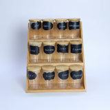 12-Piece Glass Spice Jar Set with Bamboo Stand spice organizers Food Storage Containers