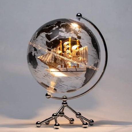 LED Illuminated World Globe with Metal Stand Decor Desktop Globes