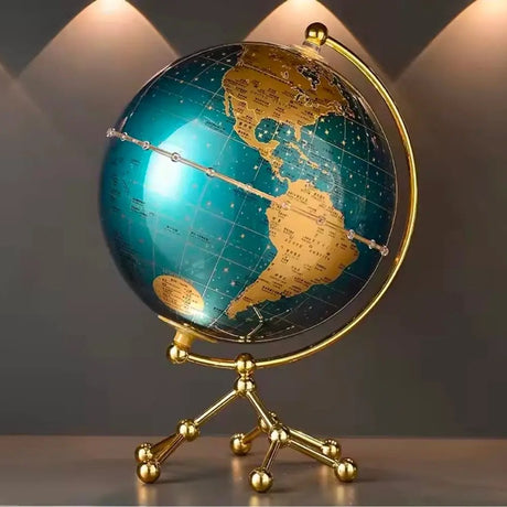 LED Illuminated World Globe with Metal Stand Decor Desktop Globes