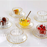 European Style Flower Glass Bowl Glassware Serving Bowls