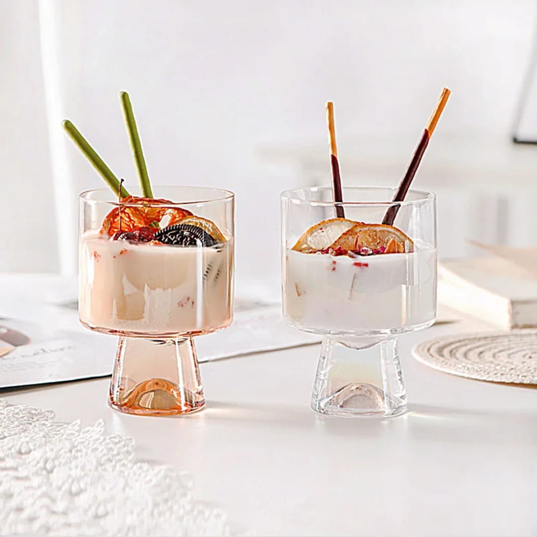 Snow Mountain Tulip Crystal Glass Cup Glassware Tumblers
