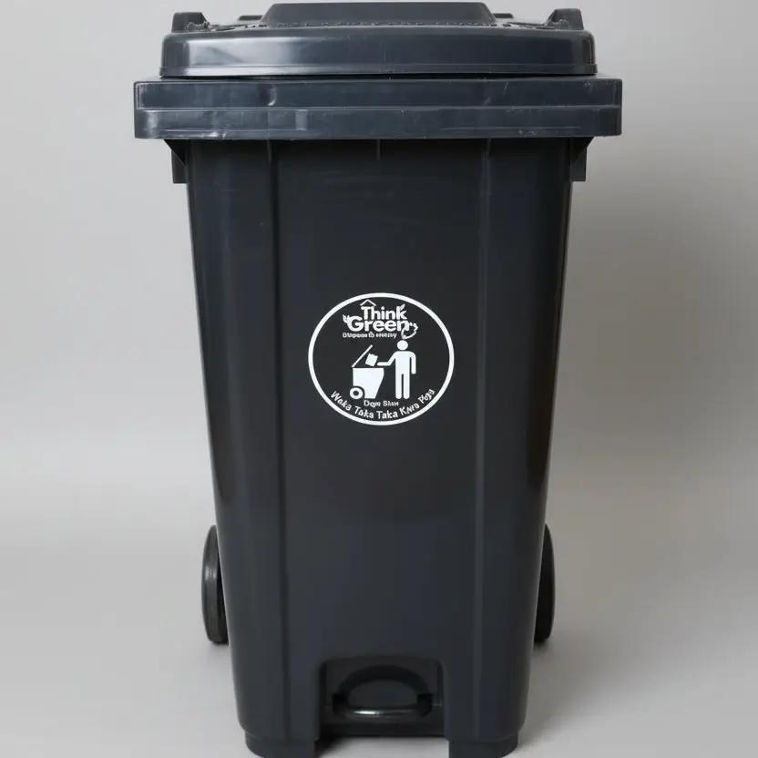 Heavy-Duty Mobile Plastic Waste Bin 240L Cleaning Equipment Trash Cans