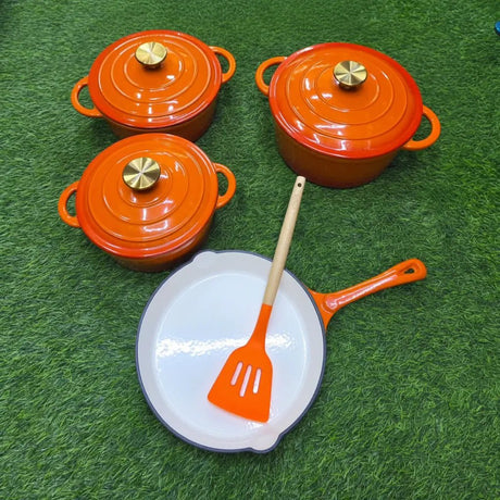7pcs Enamel Cast Iron Cooking Pot Set Cookware Cookware Sets