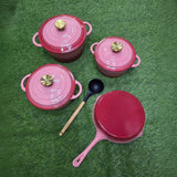 7pcs Enamel Cast Iron Cooking Pot Set Cookware Cookware Sets