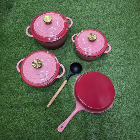 7pcs Enamel Cast Iron Cooking Pot Set Cookware Cookware Sets