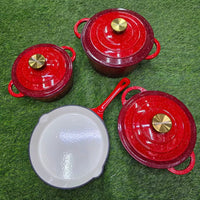 7pcs Enamel Cast Iron Cooking Pot Set Cookware Cookware Sets