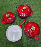 7pcs Enamel Cast Iron Cooking Pot Set Cookware Cookware Sets